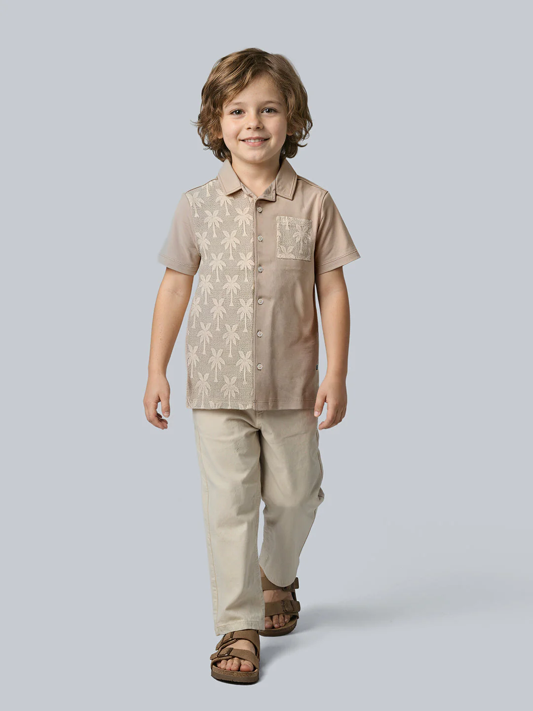 Boys Palm Texture Printed Shirt - Image 5