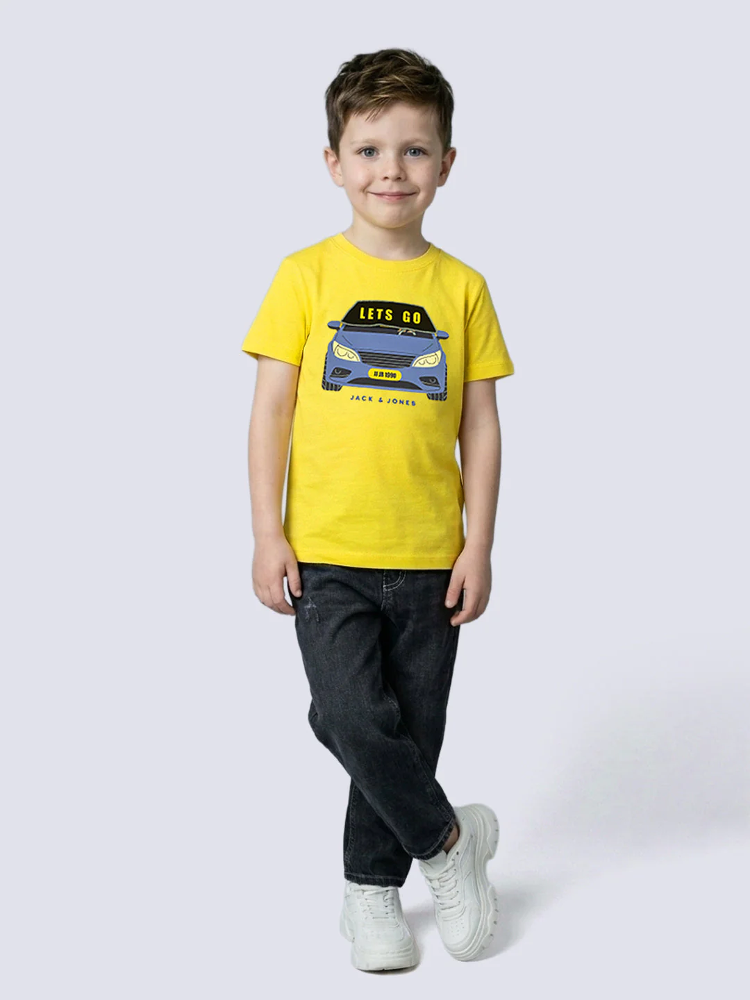 Boys Yellow Car Print T-shirt - Image 5