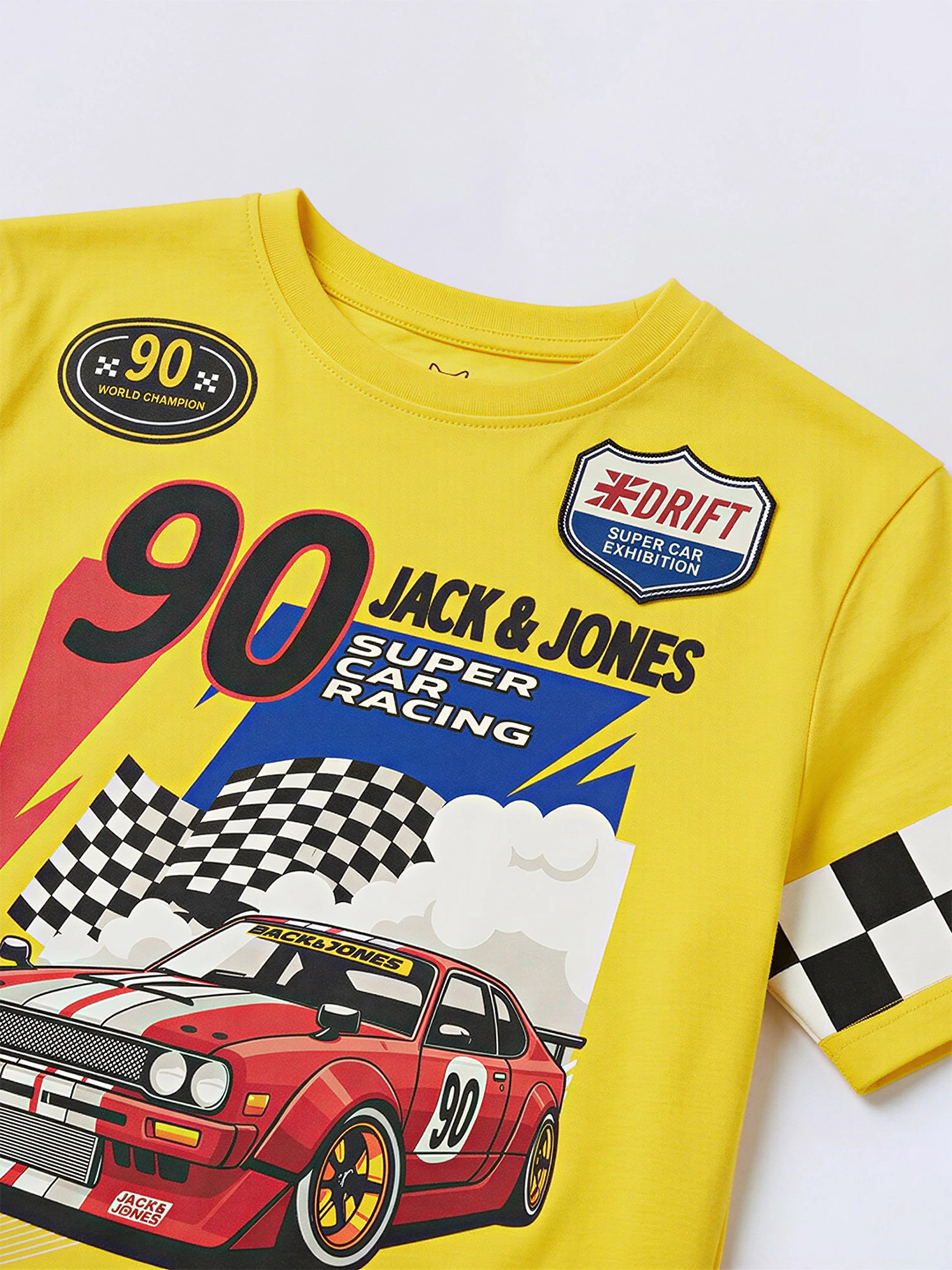 Boys Yellow Racer Print T-shirt - Image 4