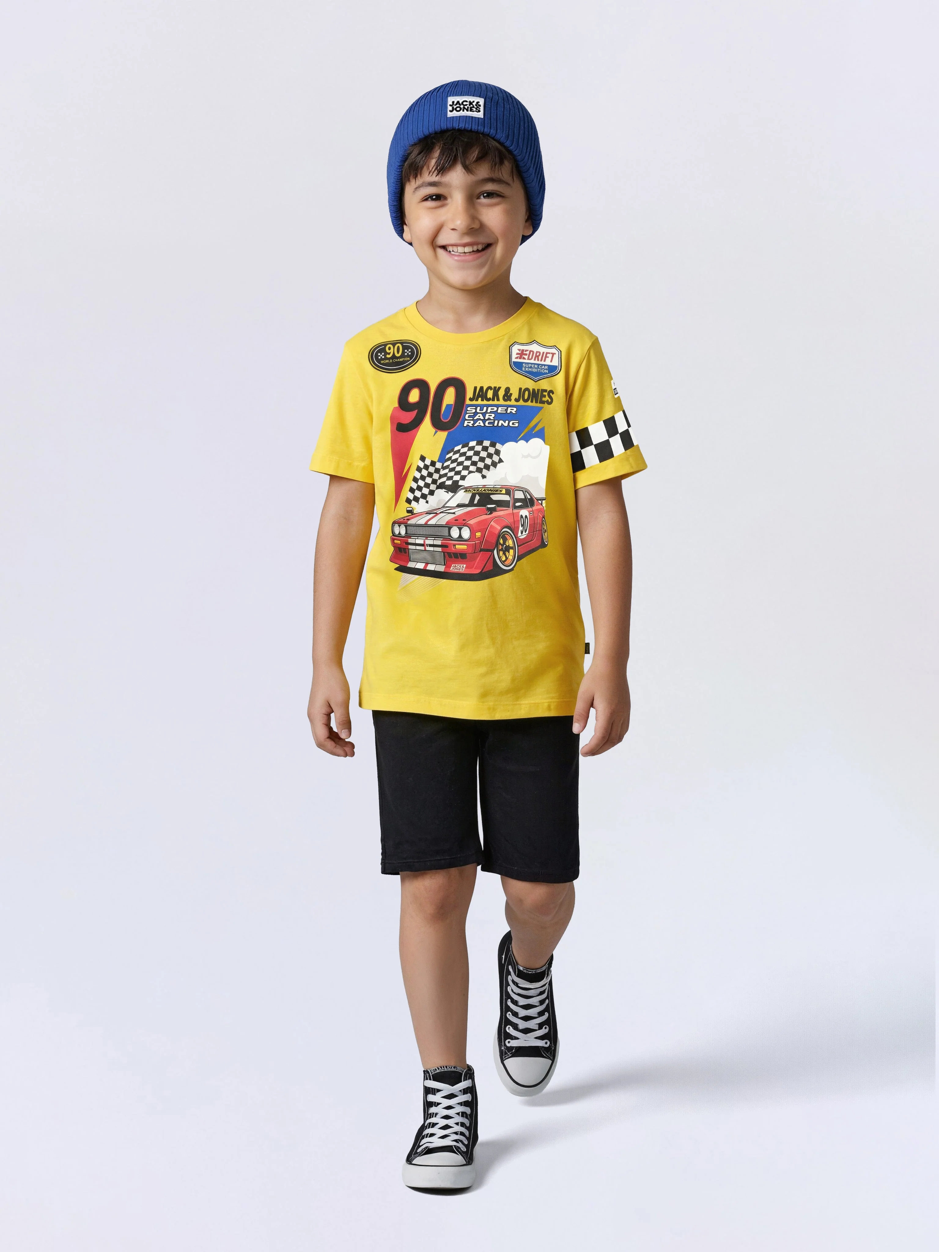 Boys Yellow Racer Print T-shirt - Image 5