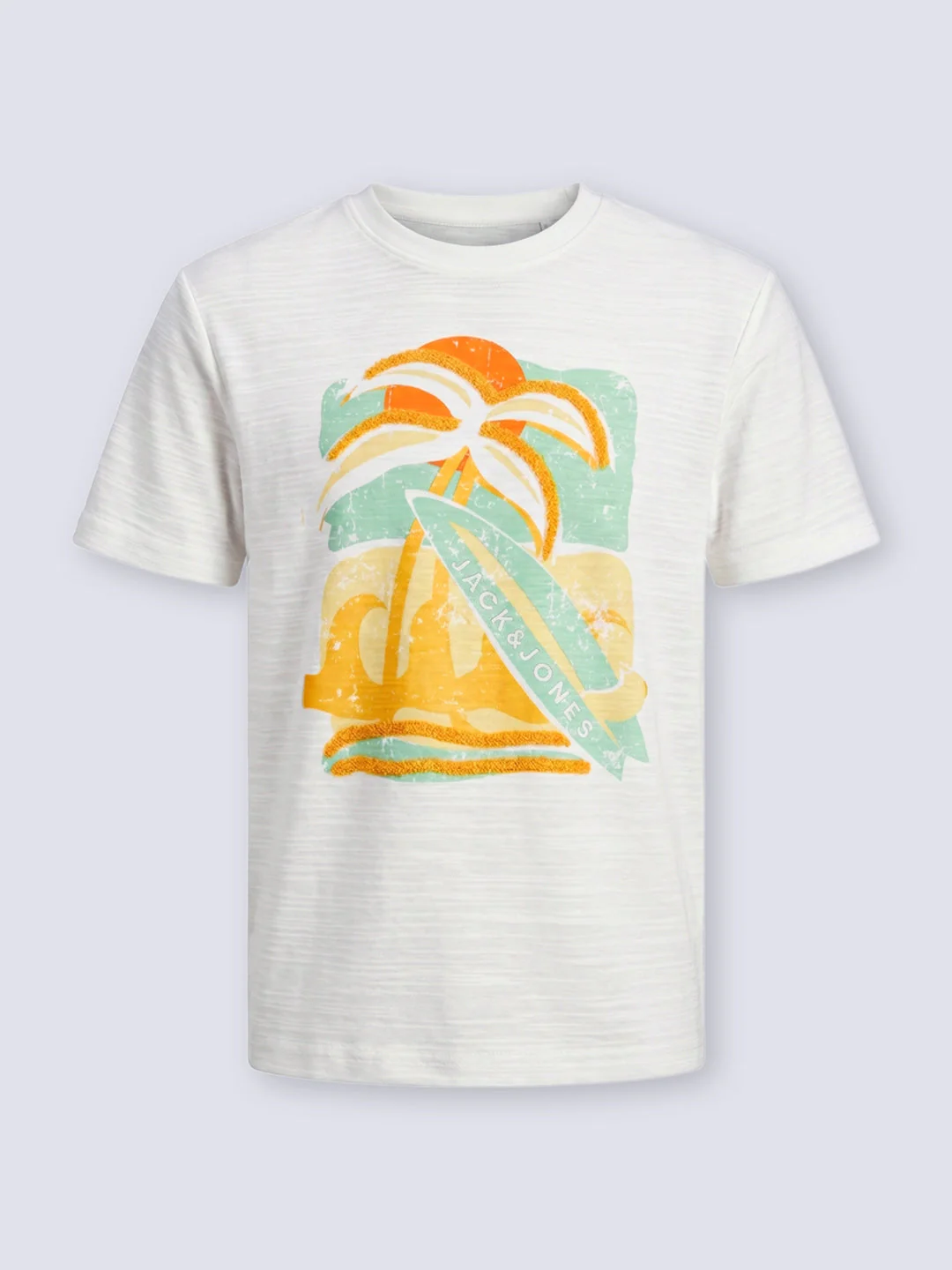 Boys White Printed Cotton T-shirt - Image 2