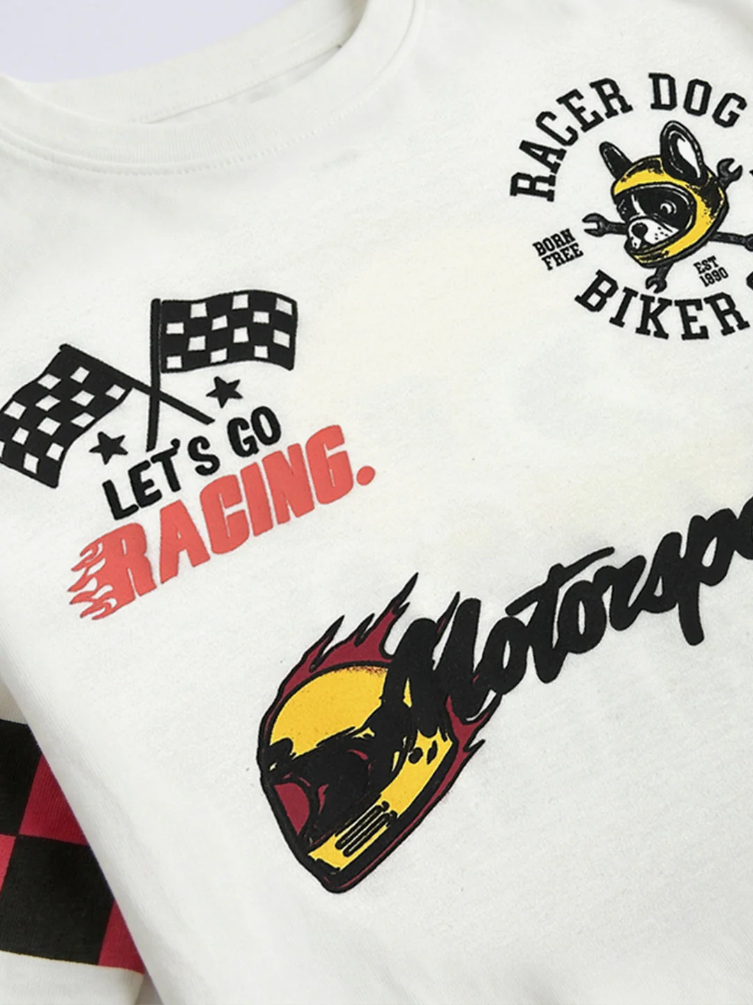 Boys Motorsport Inspired Oversized T-shirt - White - Image 4