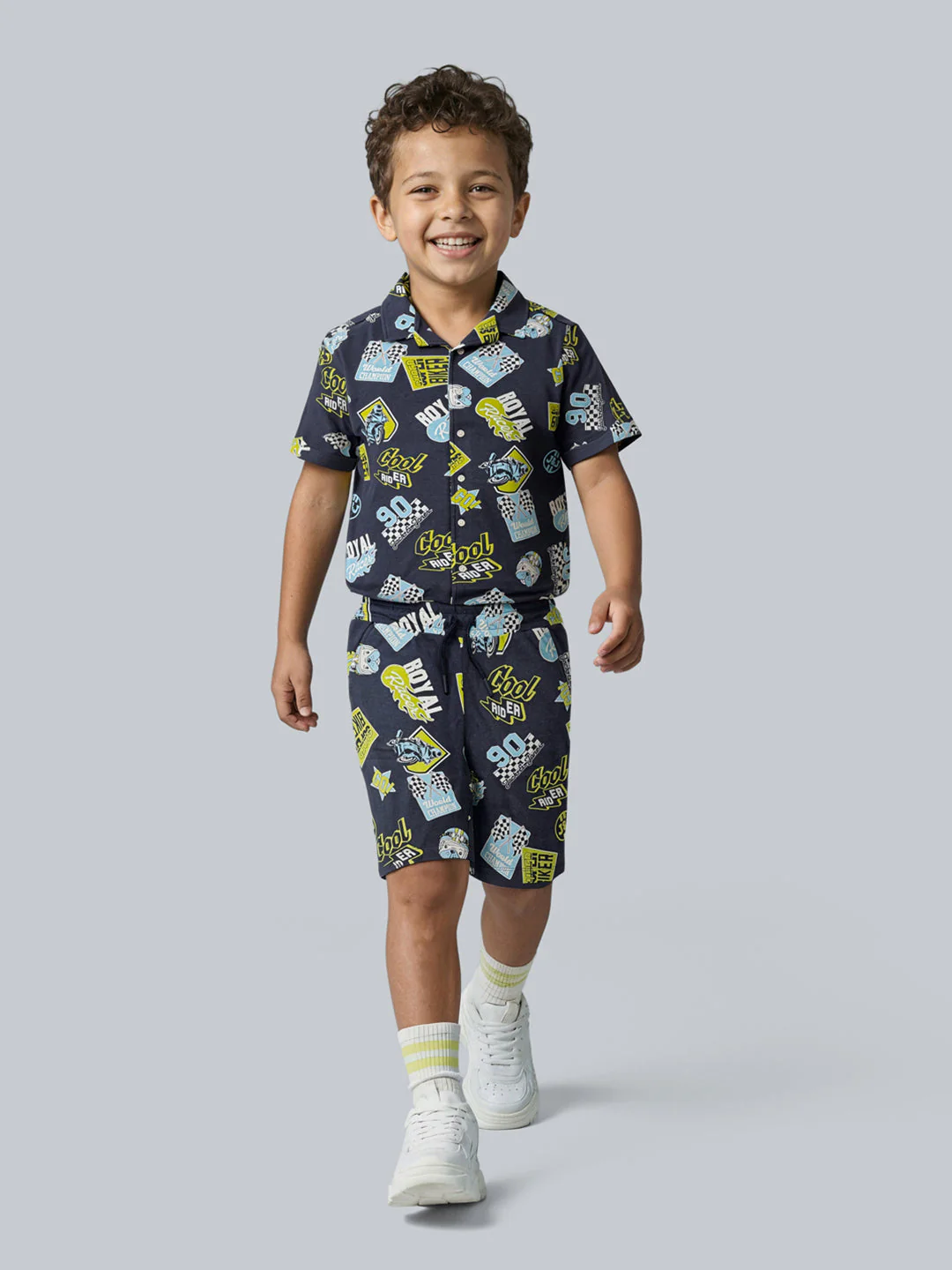 Boys Racing Print Casual Shorts - Image 5