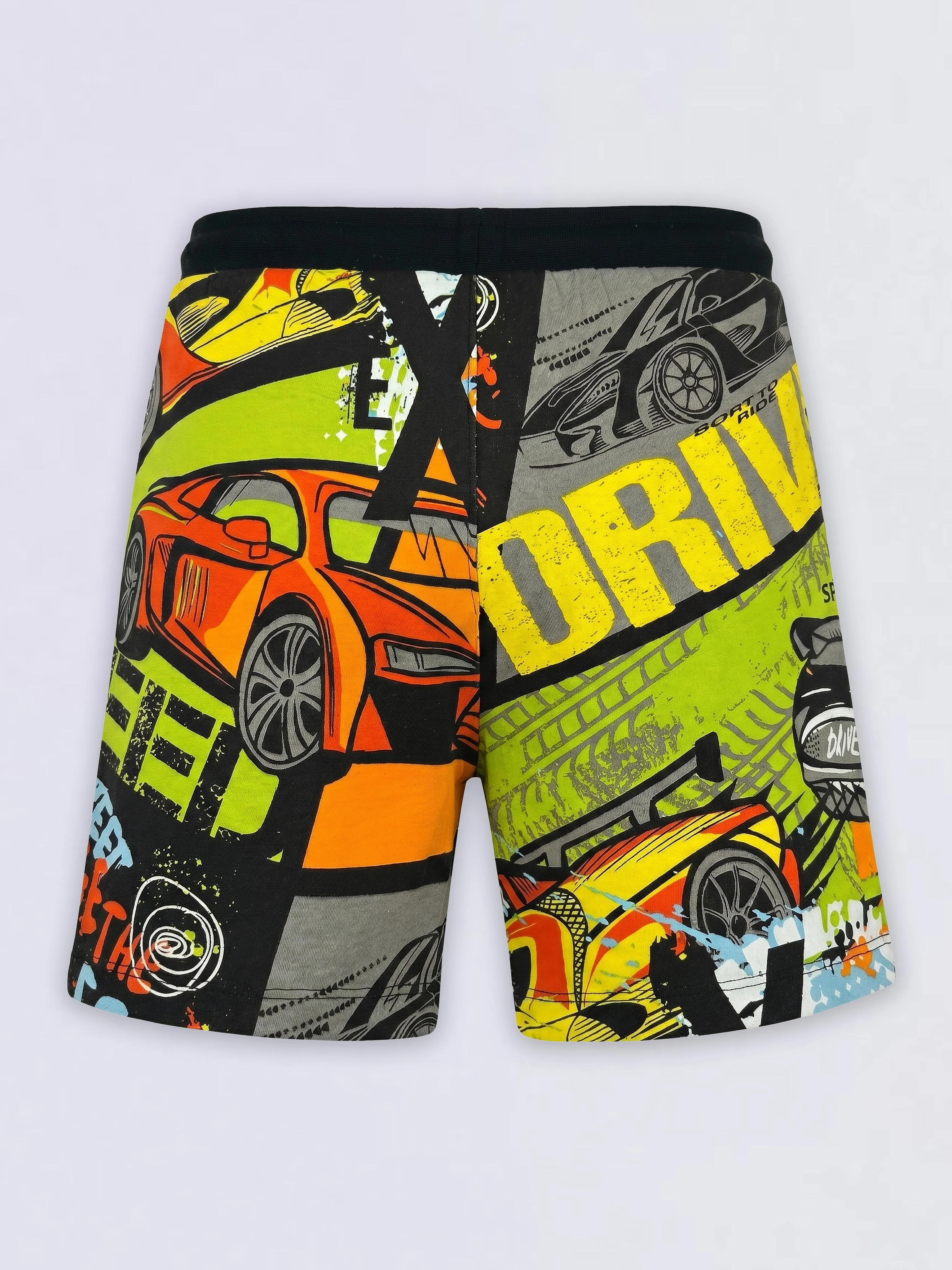 Boys Black Printed Shorts - Image 3