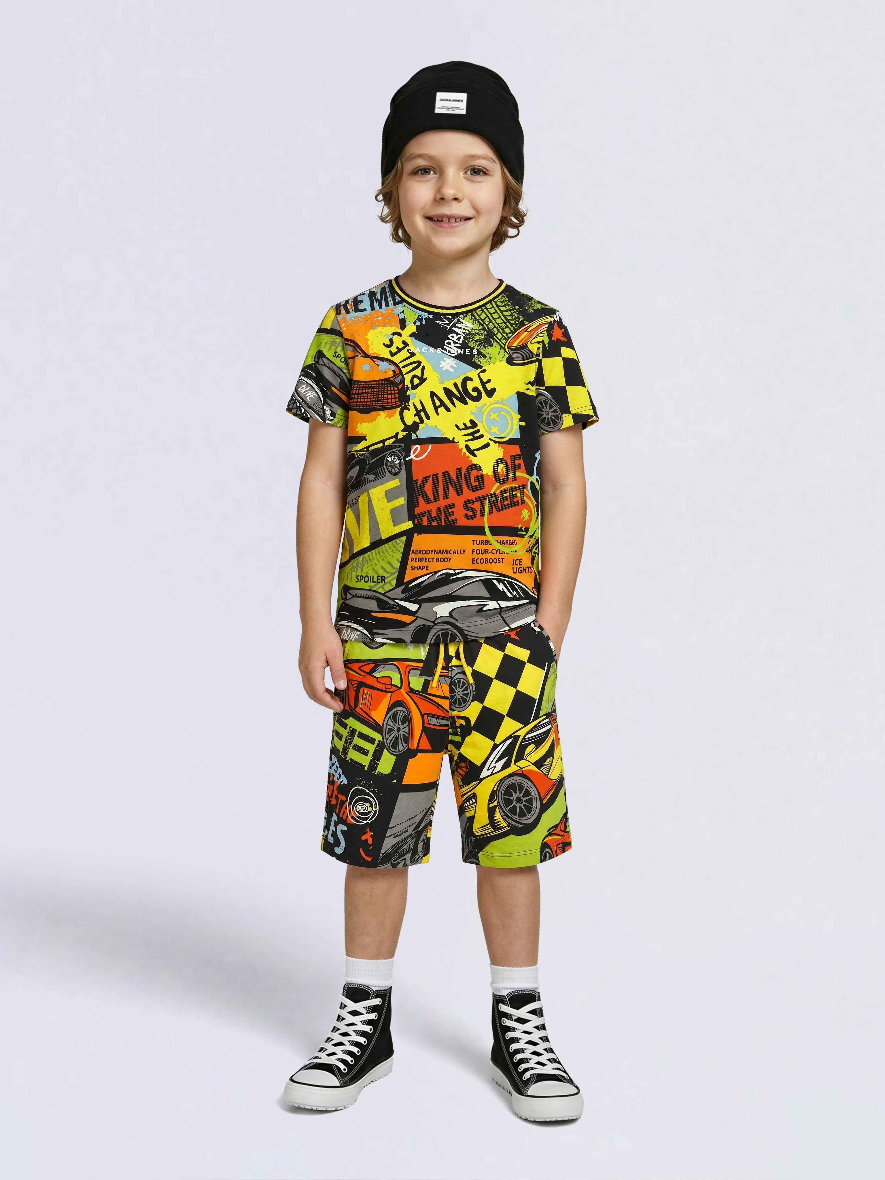 Boys Black Printed Shorts - Image 5