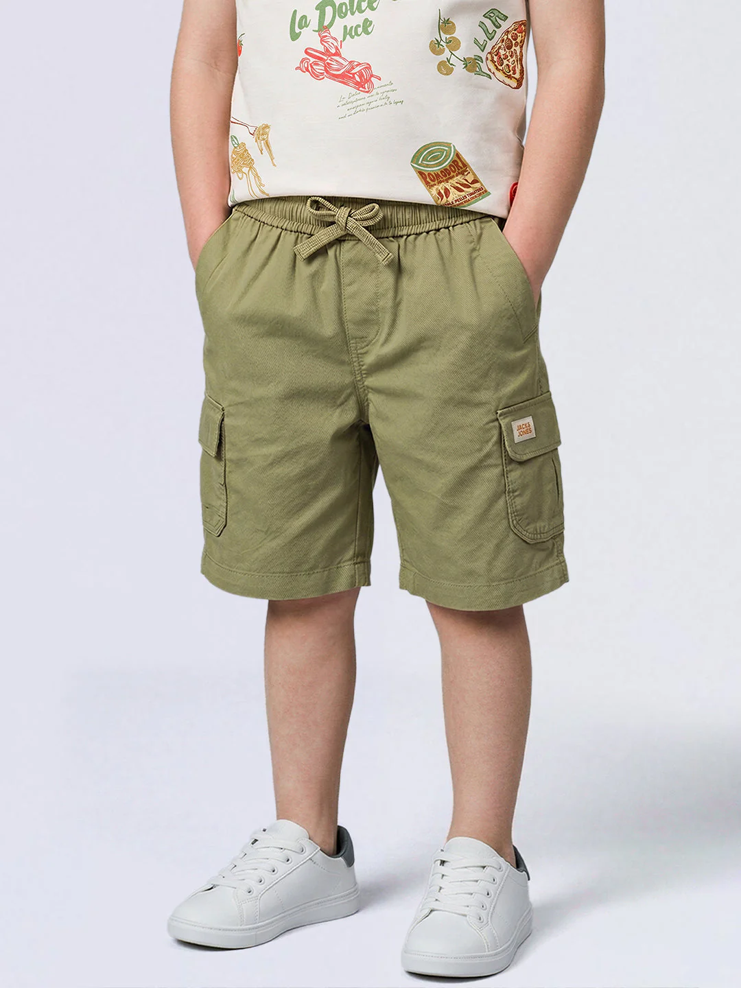 Boys Green 4 Pocket Cargo Shorts