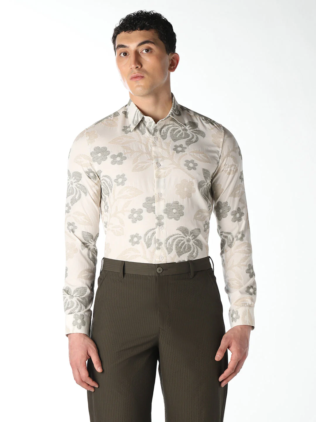 Floral Print Slim Fit Shirt - Image 2