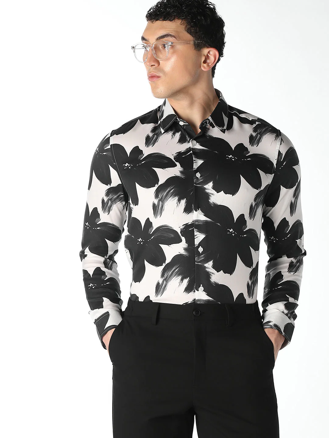 Slim Fit Cotton Floral Shirt