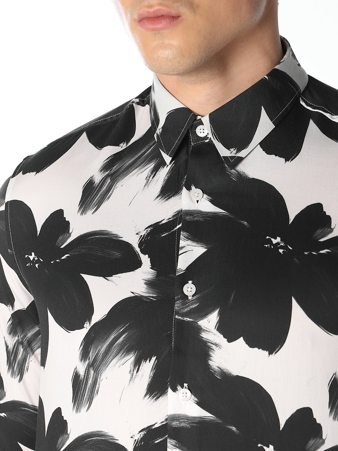 Slim Fit Cotton Floral Shirt - Image 5