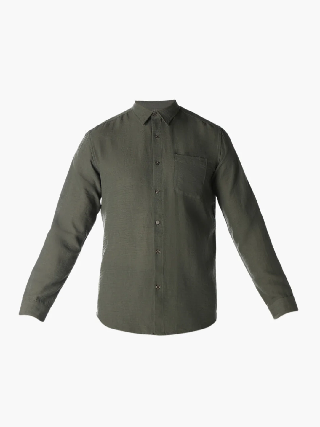 Olive Green Regular Fit Shirt - Image 7