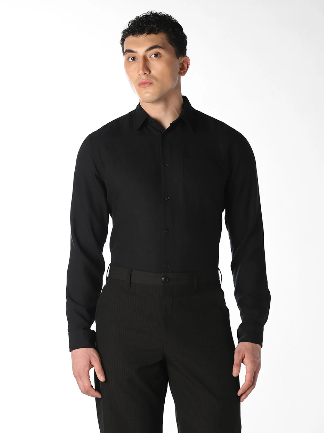 Black Regular Fit Shirt - Image 2