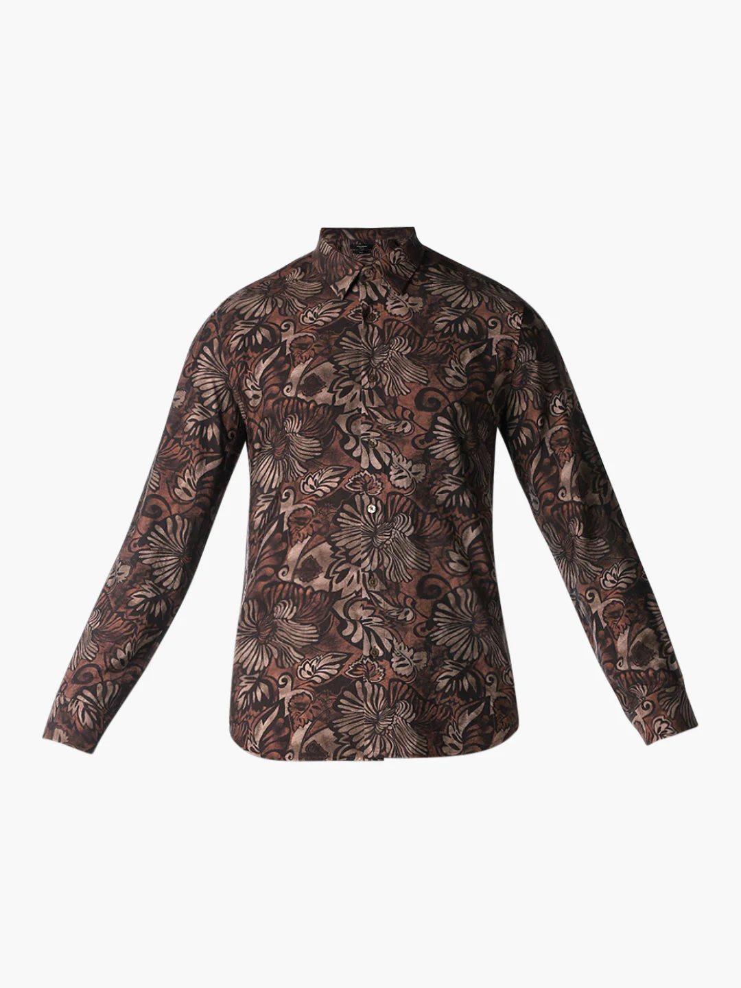 Brown Printed Slim Fit Shirt - Image 7