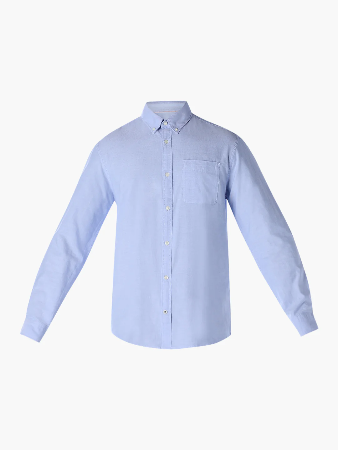 Men's Slim Fit Cotton Oxford Shirt In Cashmere Blue - Image 7