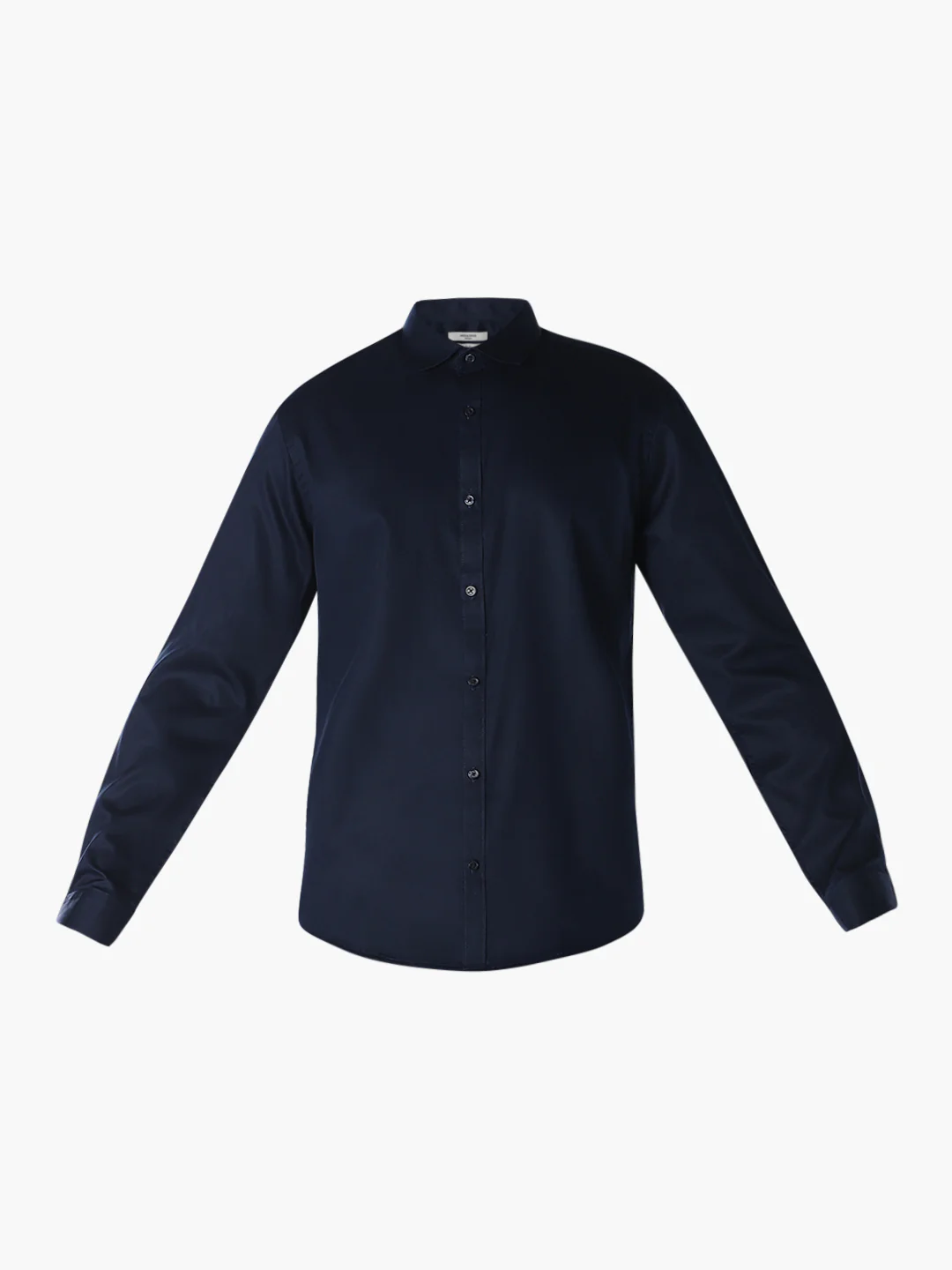 Men's Navy Blue Cotton Slim Fit Solid Formal Shirt - Image 7