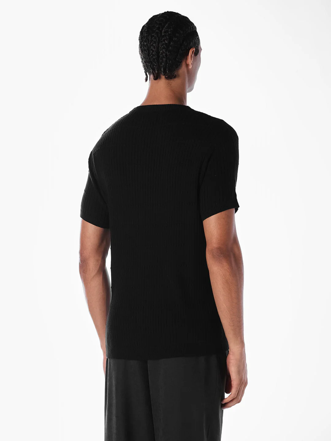 Jacquard Cotton Crew Neck T-shirt - Image 4