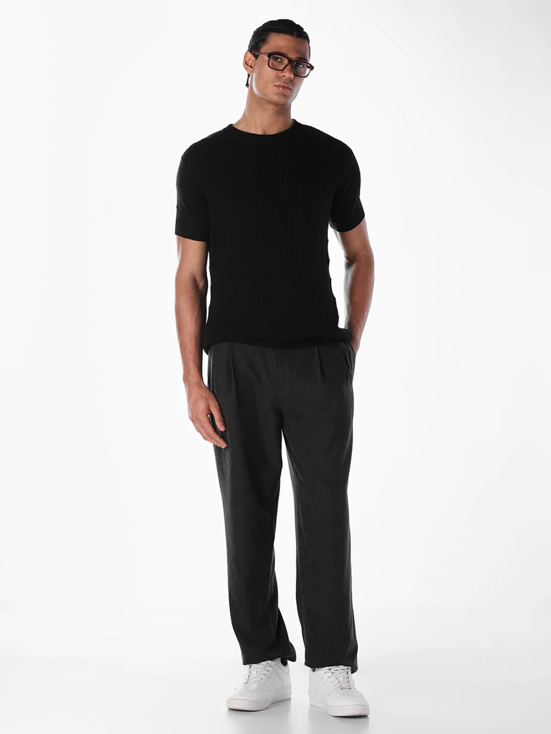 Jacquard Cotton Crew Neck T-shirt - Image 6