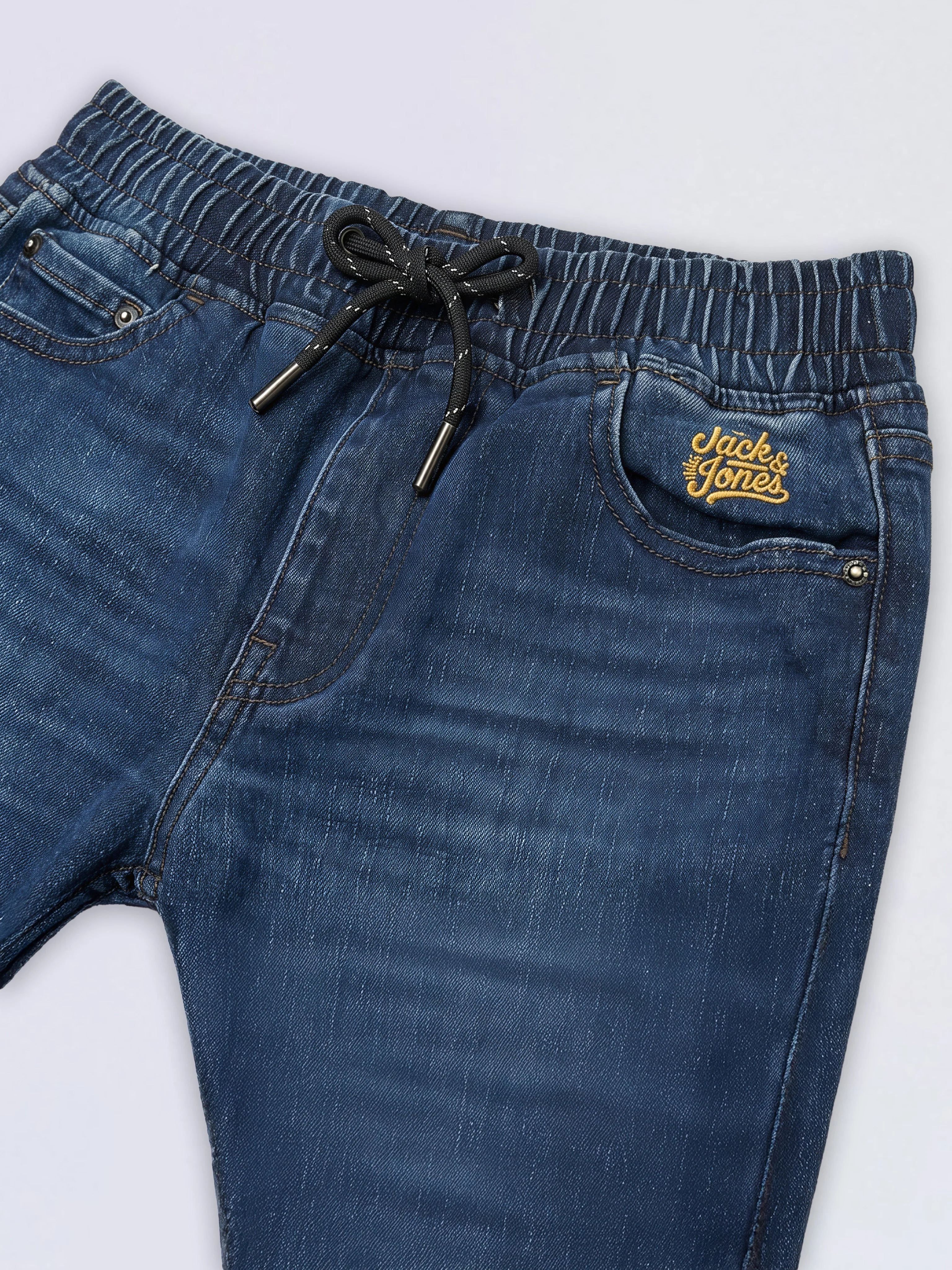 Boys Dark Blue 5 Pocket Jeans - Image 4