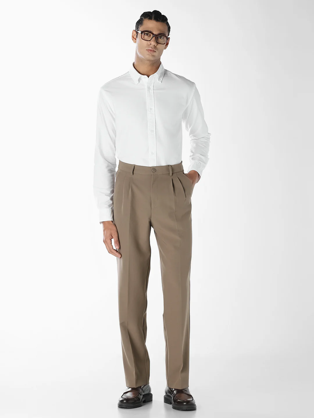 White Oxford Weave Cotton Shirt - Image 6