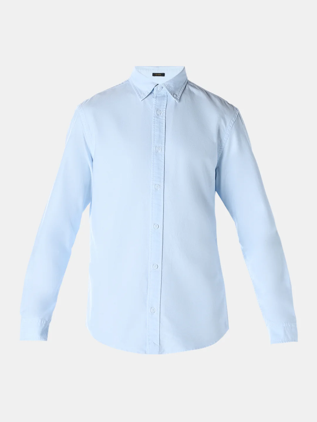 Blue Oxford Weave Cotton Shirt - Image 7