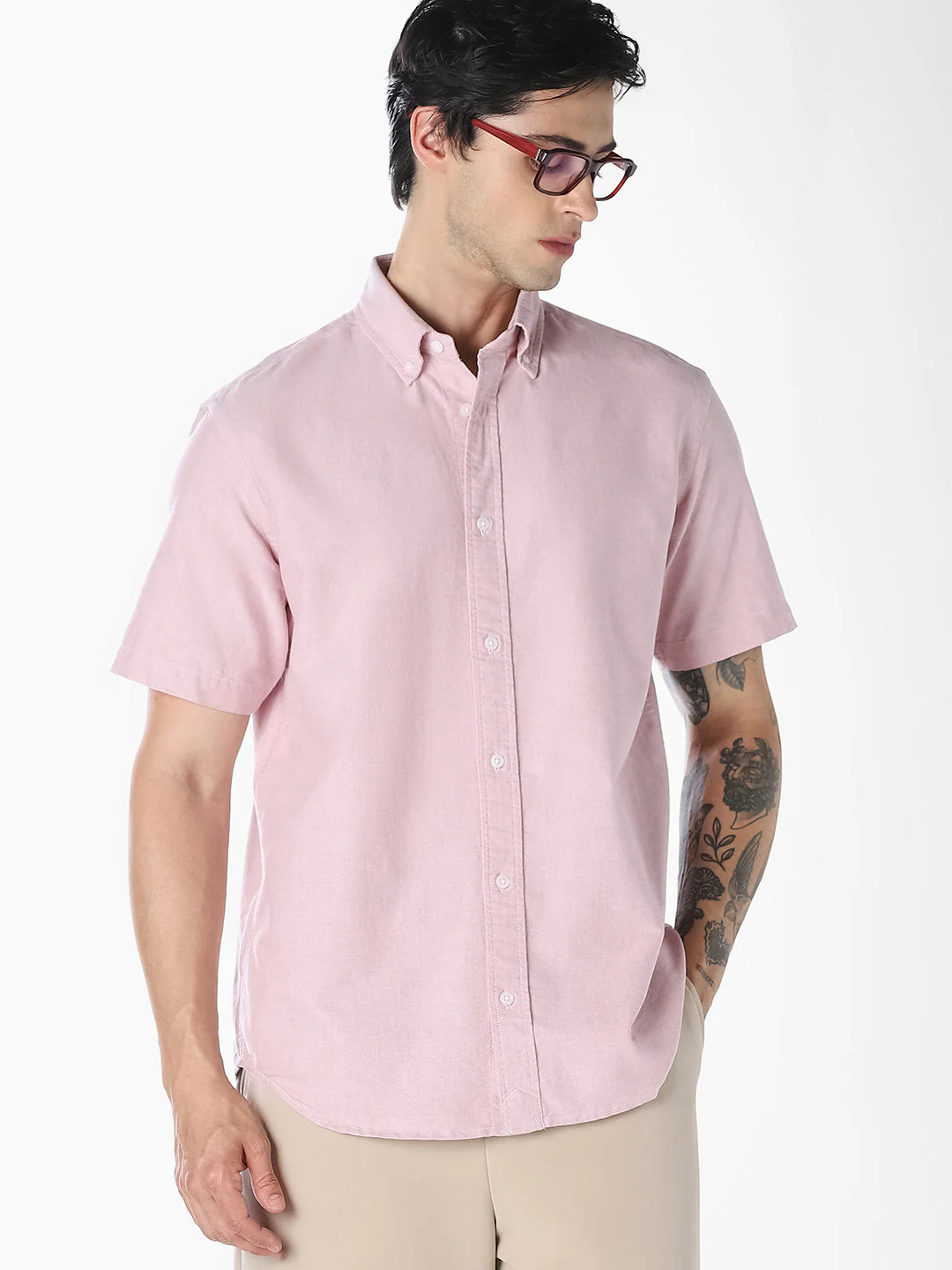 Pink Oxford Weave Shirt