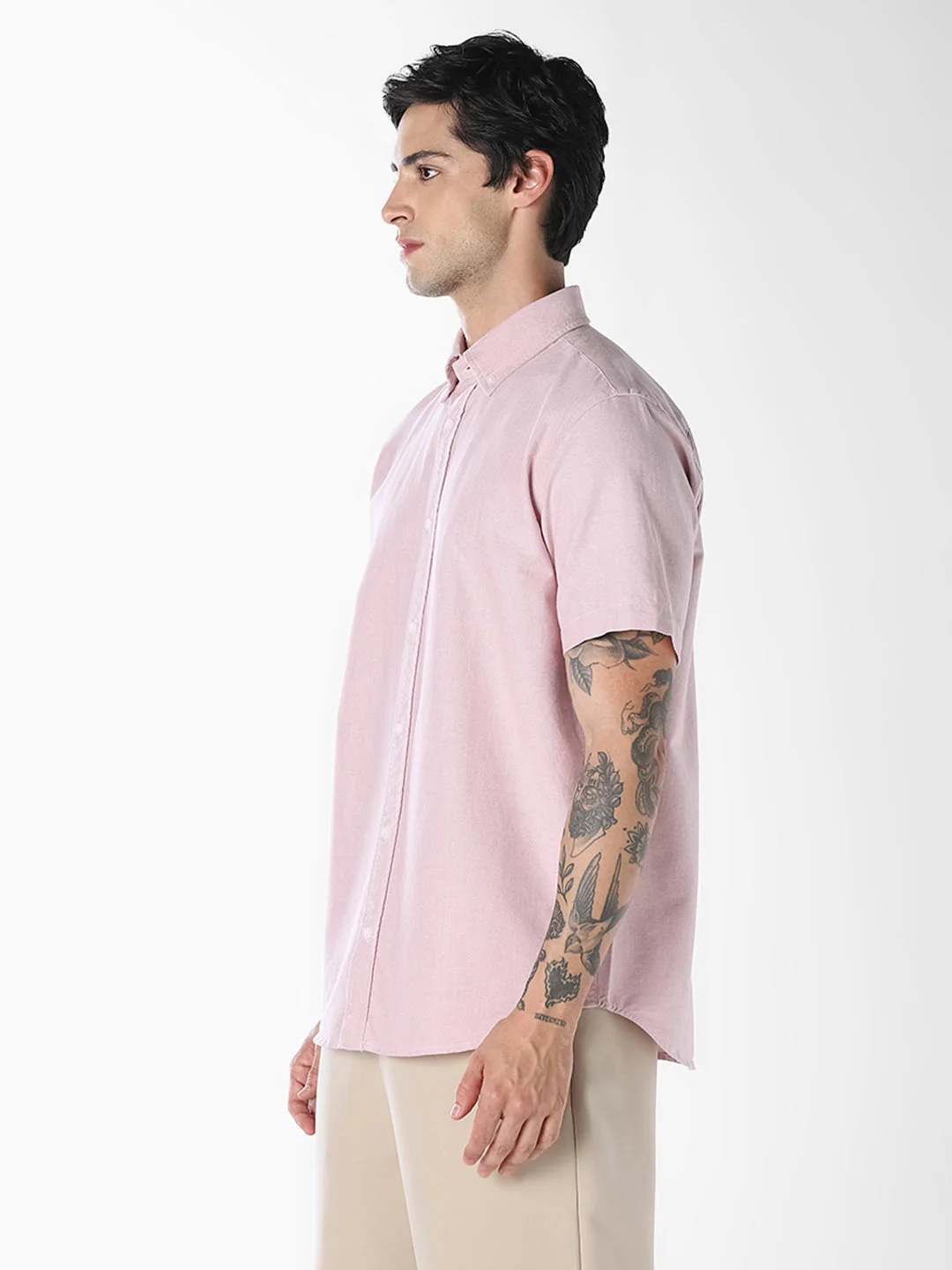 Pink Oxford Weave Shirt - Image 3