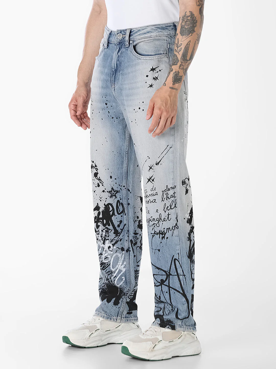 Light Blue 5 Pocket Dario Loose Fit Jeans - Image 2