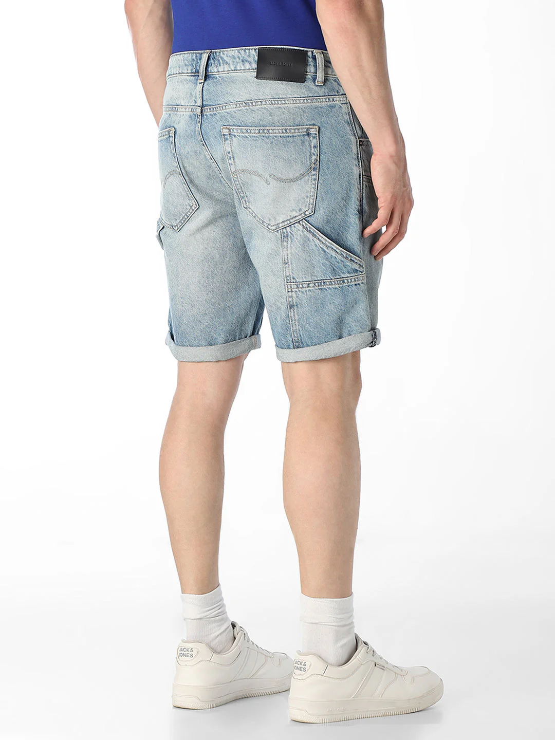 5 Pocket Panel Detailing Denim Shorts - Image 3
