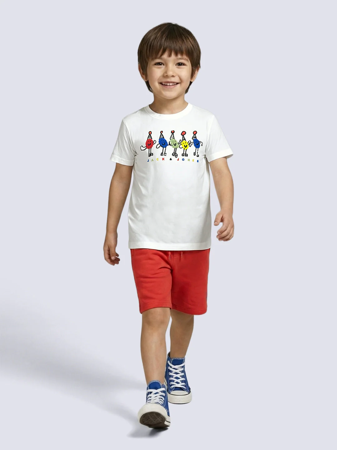 Boys White Printed T-shirt - Image 5