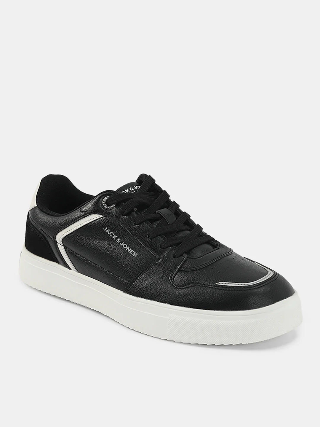 Black PU Lace-Up Sneakers - Image 4
