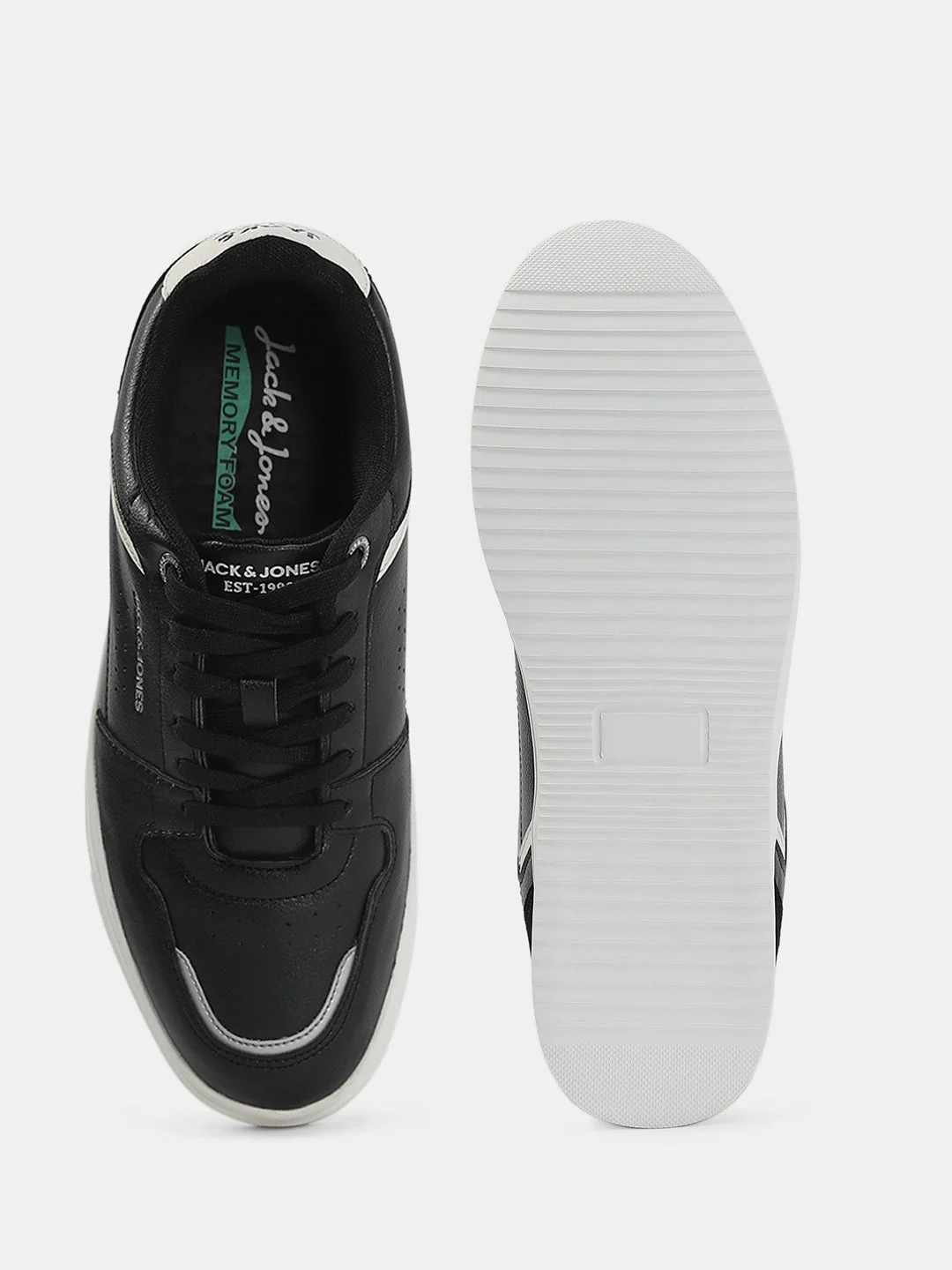 Black PU Lace-Up Sneakers - Image 5