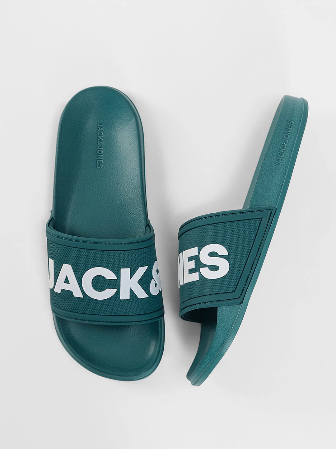 Green Logo Print Pool Sliders - Image 3