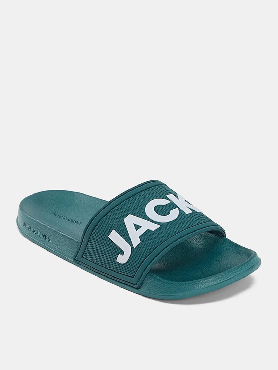 Green Logo Print Pool Sliders - Image 4