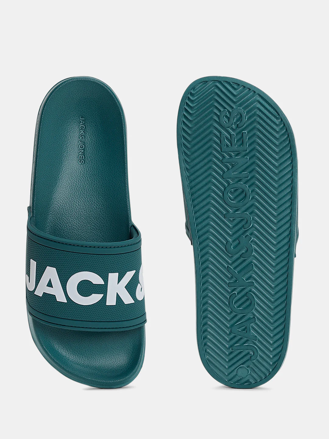 Green Logo Print Pool Sliders - Image 5