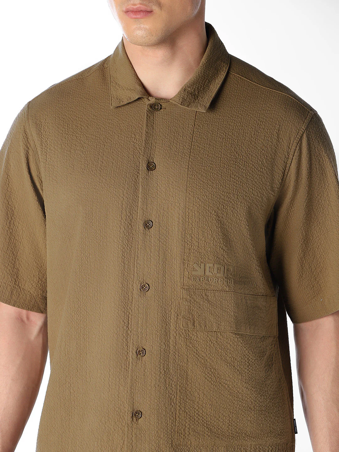 Brown Cotton Oversized Shirt - Image 5