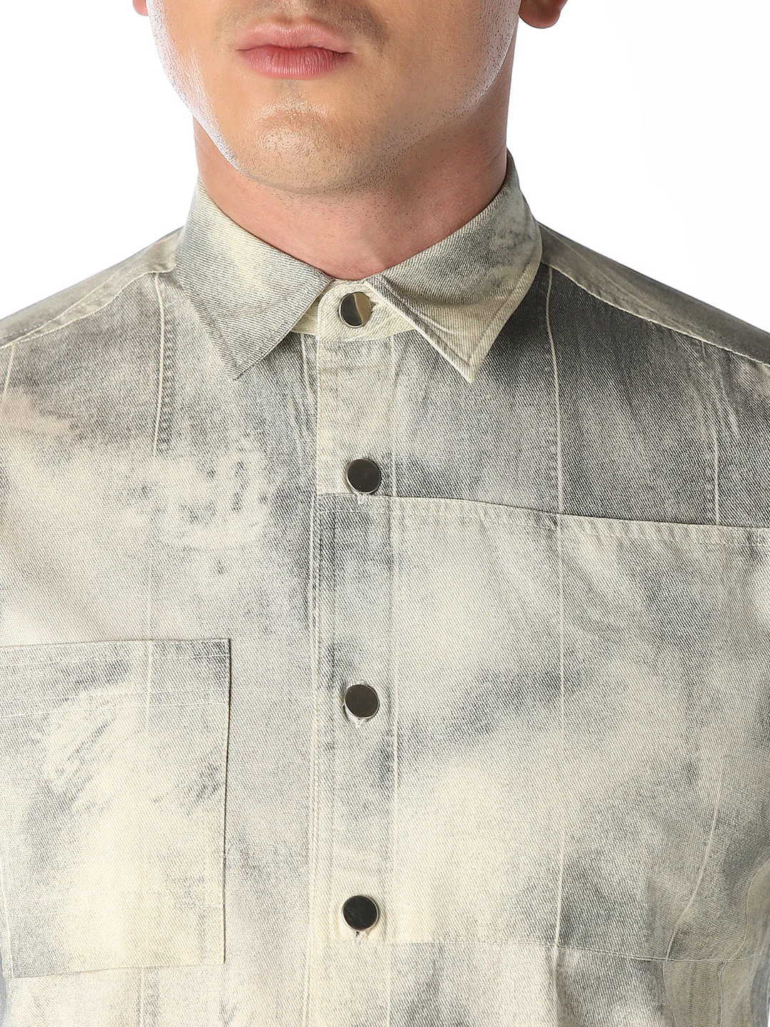 Beige Tie-Dye Print Shirt - Image 5