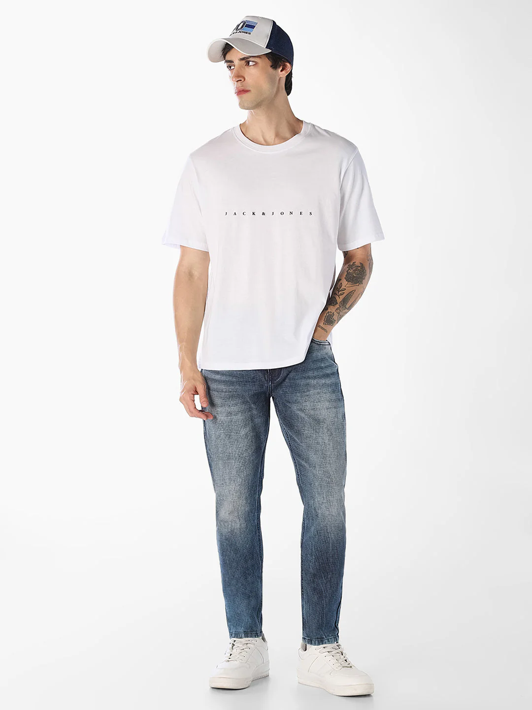Blue Washed Brak Cropped Jeans - Image 6
