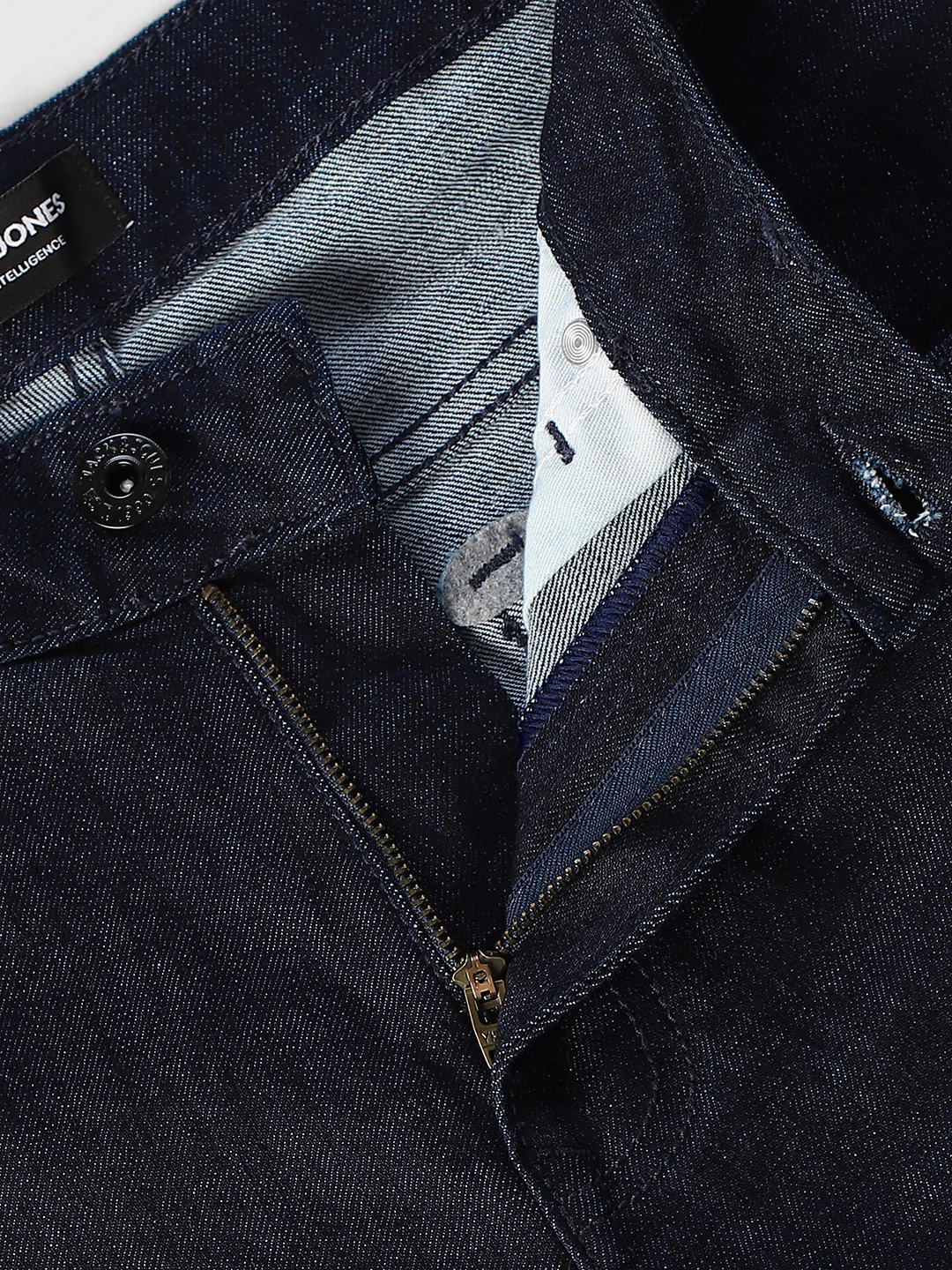 Men's Dark Blue Slim Fit Cotton Jeans With Zip Fly - Image 5