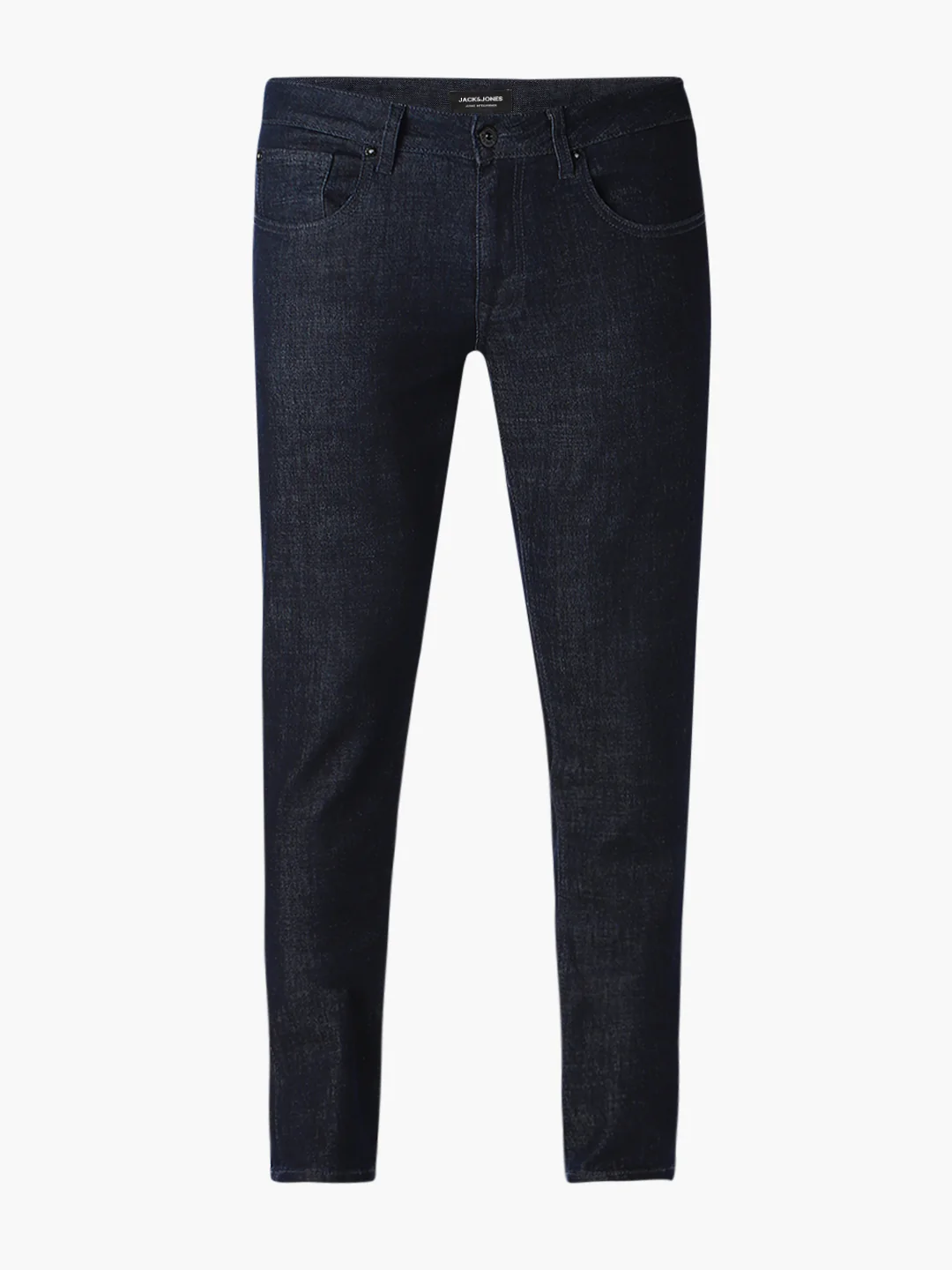 Men's Dark Blue Slim Fit Cotton Jeans With Zip Fly - Image 7