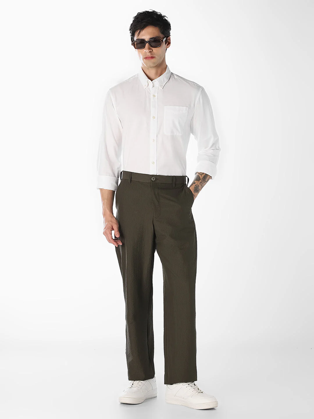 White Organic Cotton Oxford Shirt - Image 6
