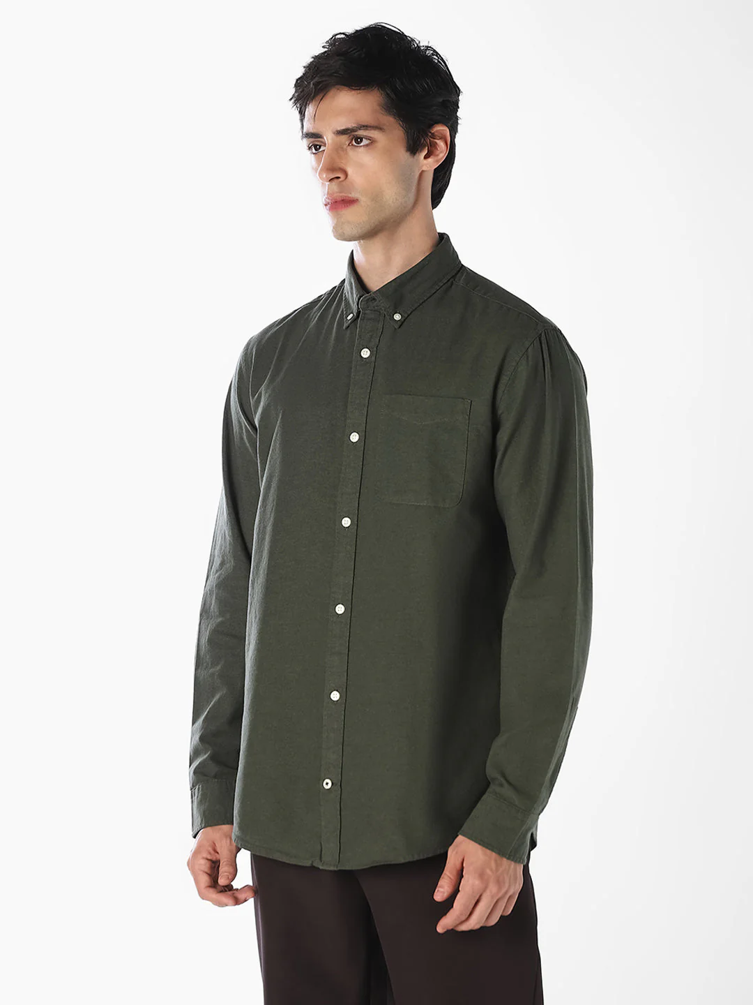 Green Organic Cotton Oxford Shirt - Image 3