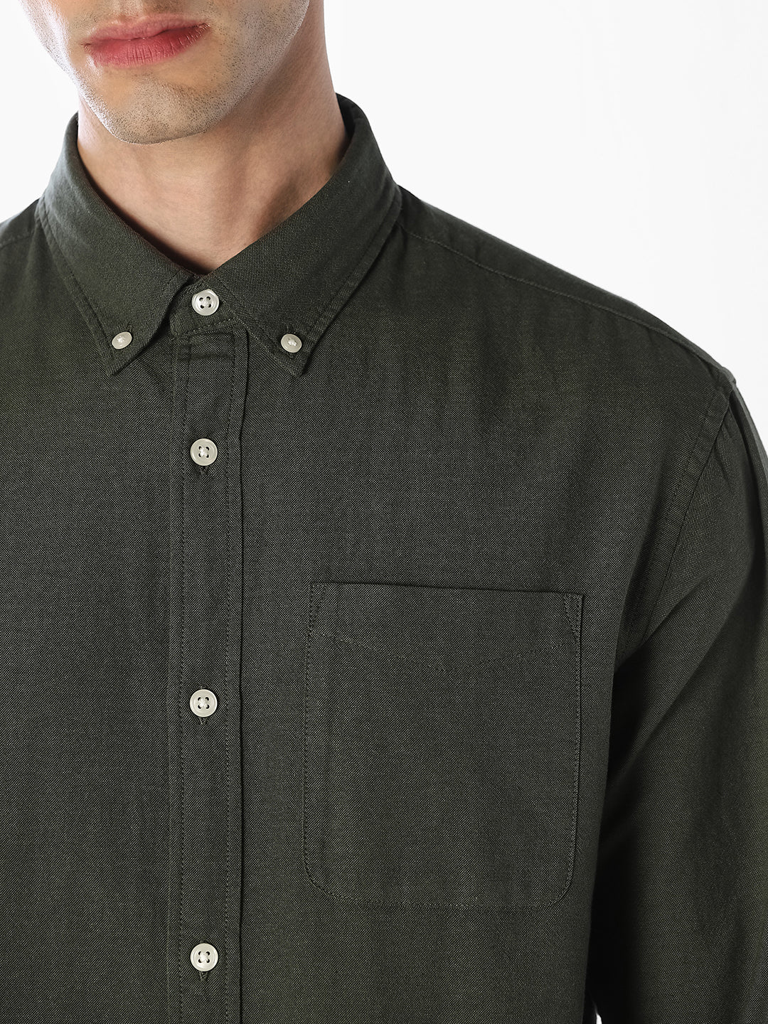 Green Organic Cotton Oxford Shirt - Image 5