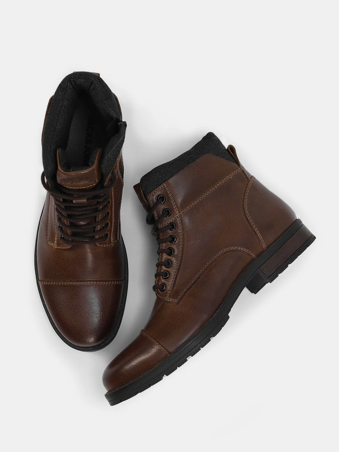 High-Top Leather Biker Boots - Image 3