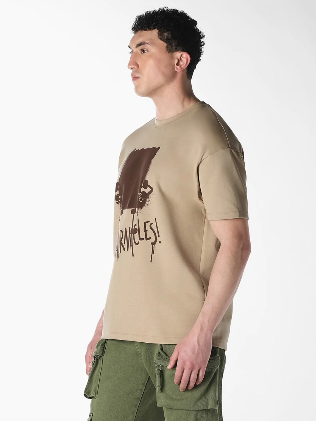 Brown SpongeBob Oversized T-shirt - Image 3