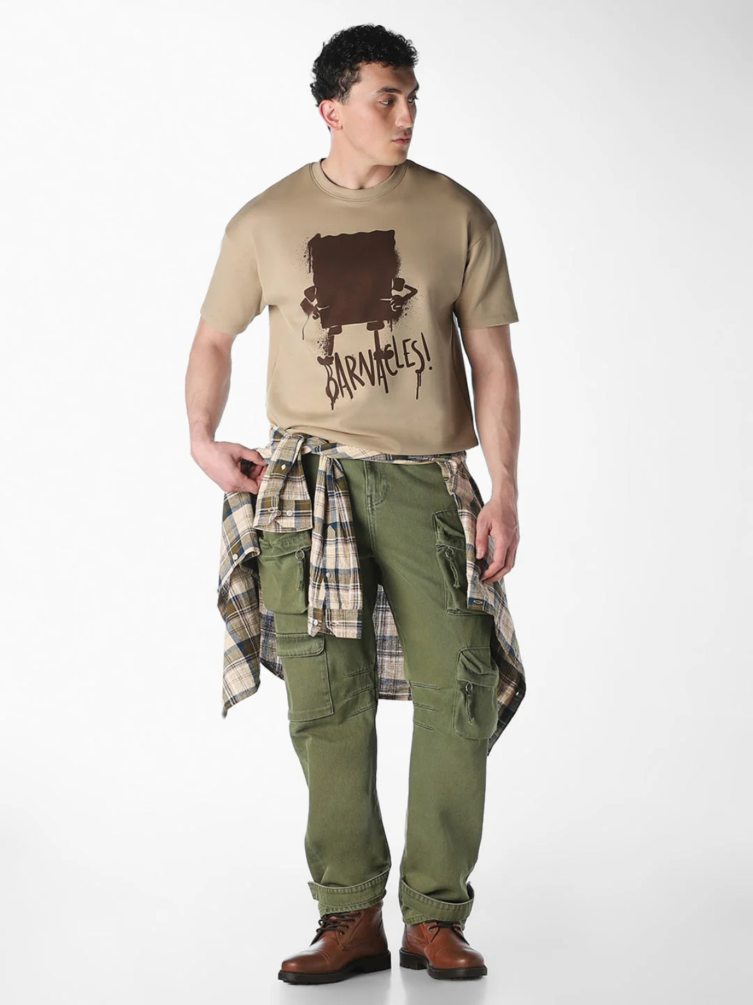 Brown SpongeBob Oversized T-shirt - Image 6