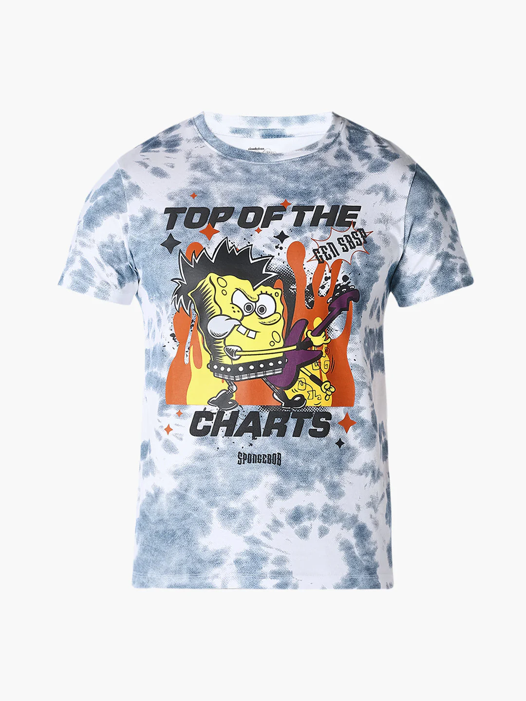 Blue SpongeBob Tie-dye Graphic Print T-shirt - Image 7