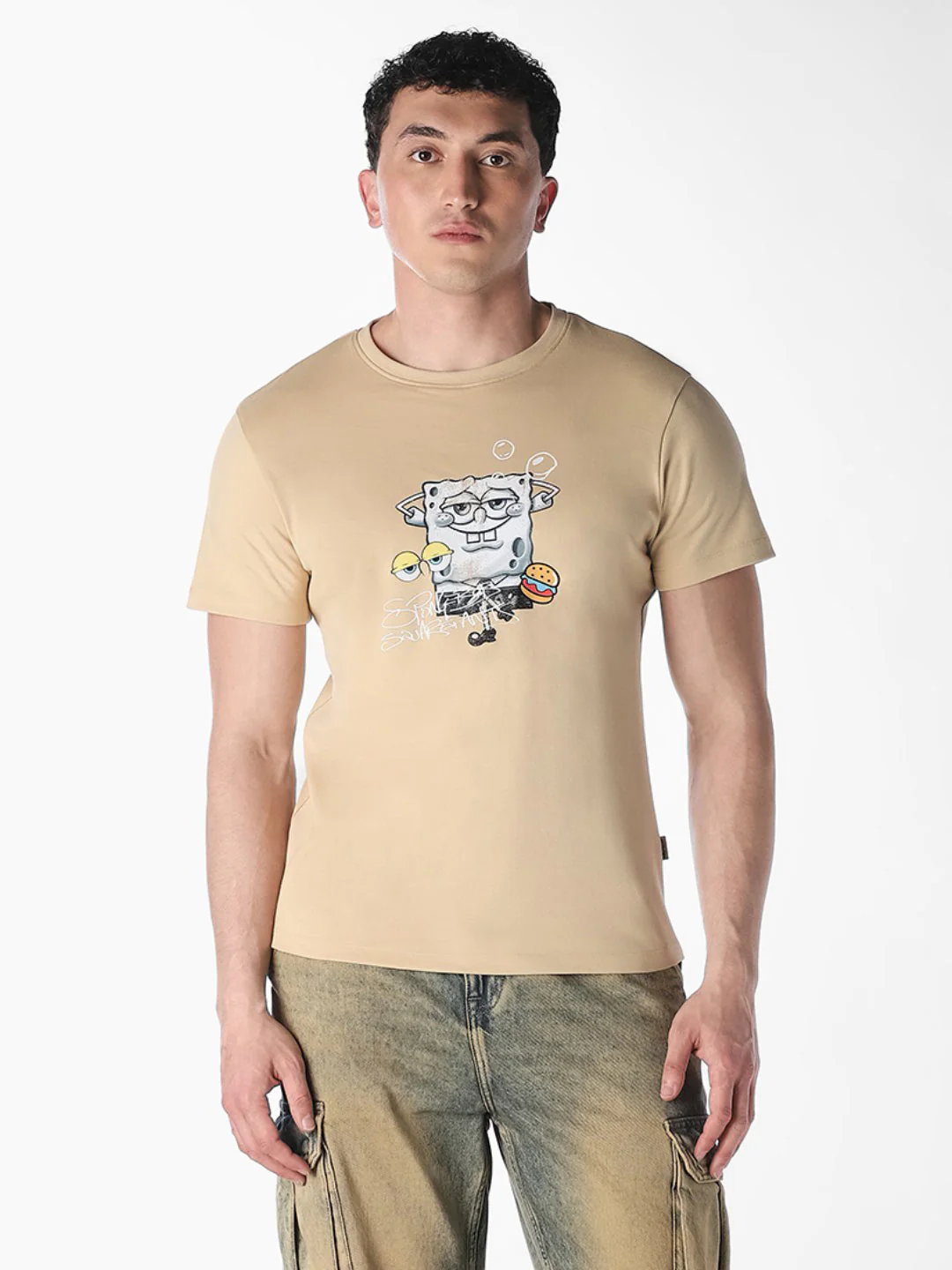 Brown SpongeBob Cotton T-shirt - Image 2