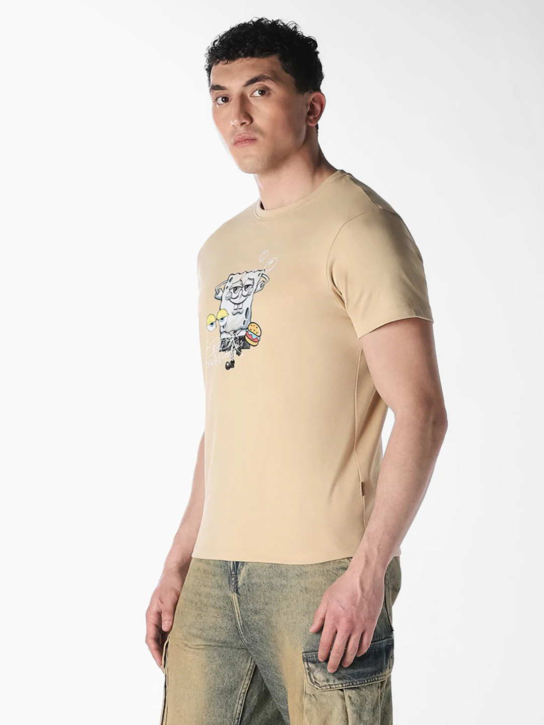 Brown SpongeBob Cotton T-shirt - Image 3