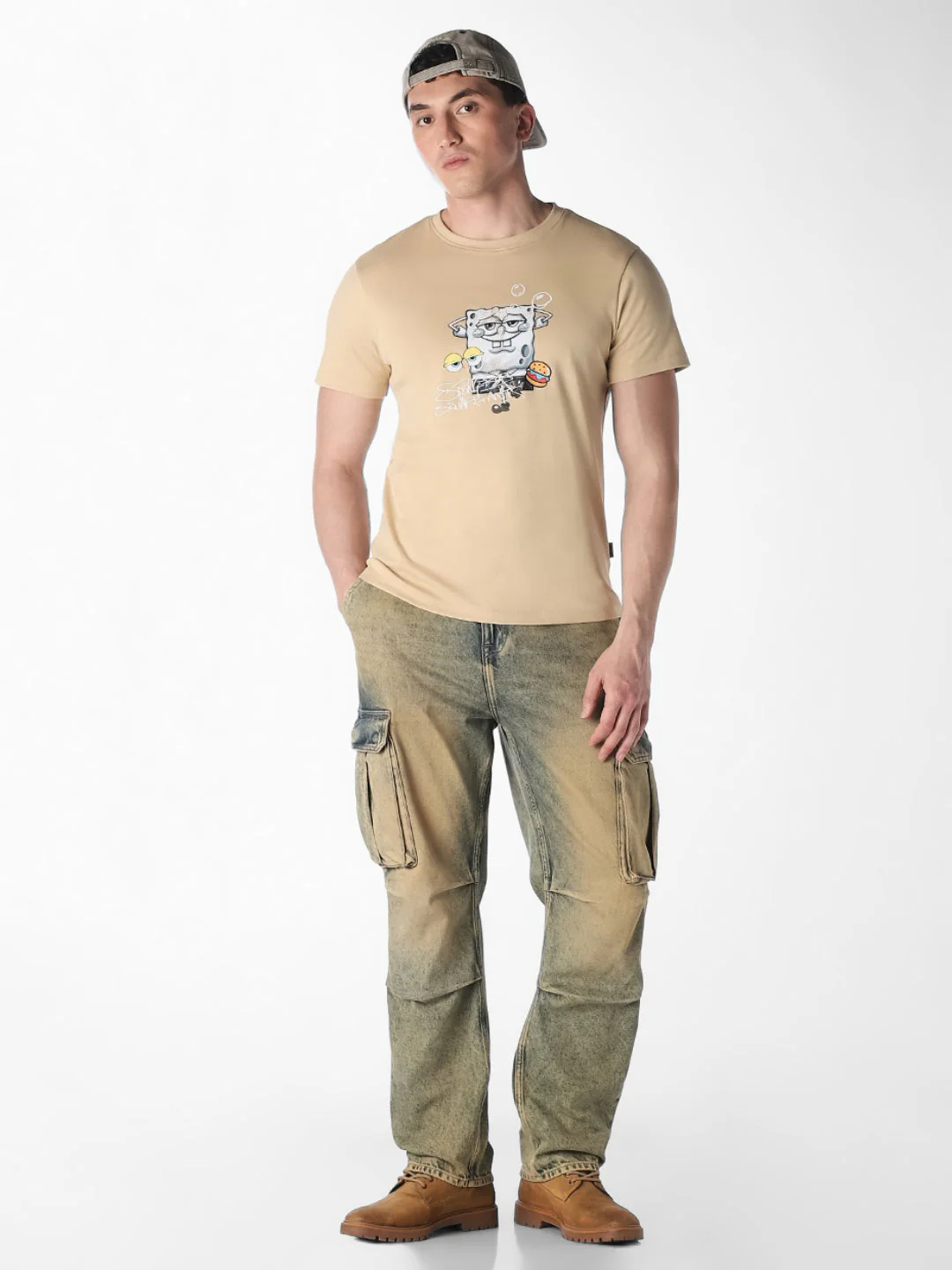 Brown SpongeBob Cotton T-shirt - Image 6