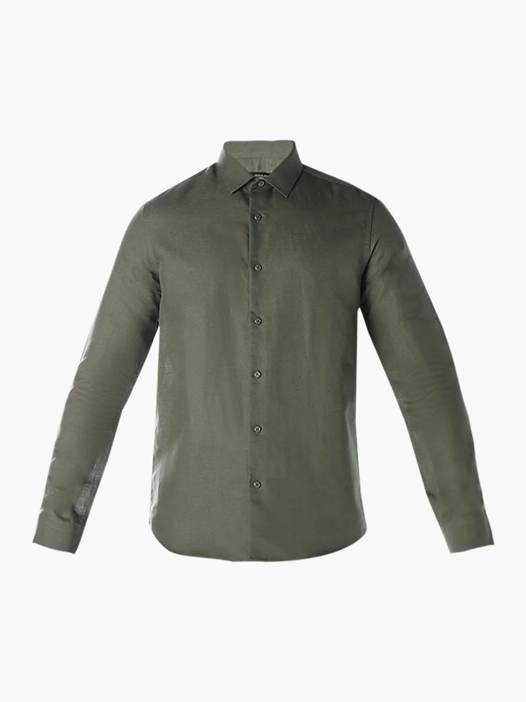 Olive Linen Blend Shirt - Image 7