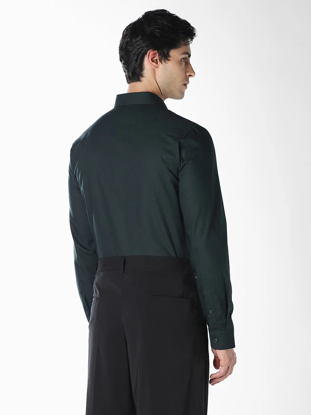 Dark Green Slim Fit Formal Shirt - Image 4